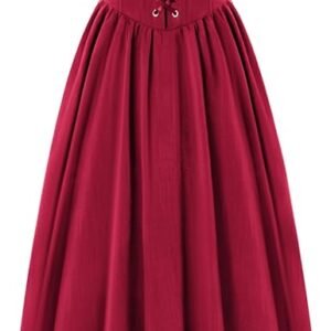 Scarlet Darkness Renaissance Dress Women Lace Up Cottagecore Sleeveless Long Dress Medieval Costume