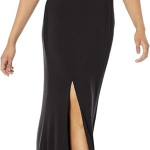 The Population Womens Georgina One Shoulder Bow Detail Trumpet Gown Long Dress