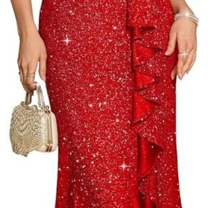 DRESSTELLS Sequin Formal Party Dress for Women Wedding Guest Cocktail Sparkly Prom Evening Dresses